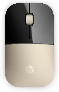 HP Z3700 Gold Wireless Mouse - Ambidextrous - Optical - RF Wireless - 1200 DPI - Gold